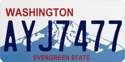 WA license plate AYJ7477