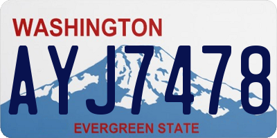 WA license plate AYJ7478