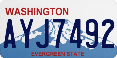 WA license plate AYJ7492