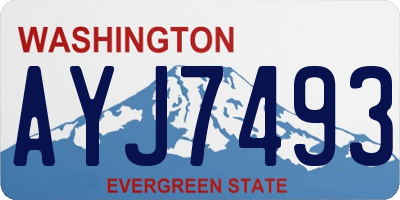 WA license plate AYJ7493