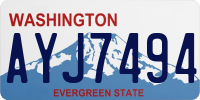 WA license plate AYJ7494