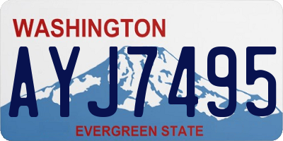 WA license plate AYJ7495