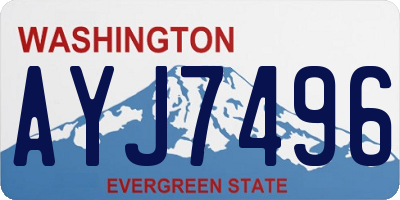 WA license plate AYJ7496