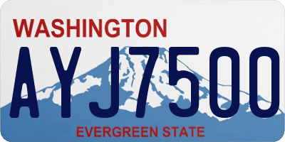 WA license plate AYJ7500