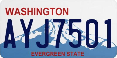 WA license plate AYJ7501
