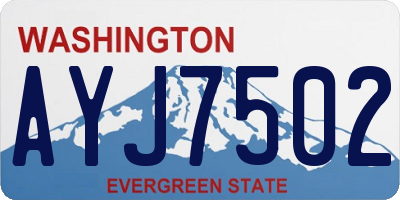 WA license plate AYJ7502