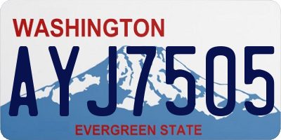 WA license plate AYJ7505