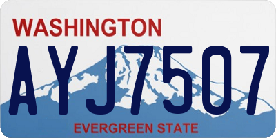 WA license plate AYJ7507