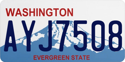 WA license plate AYJ7508