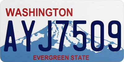WA license plate AYJ7509