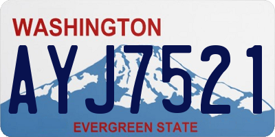 WA license plate AYJ7521