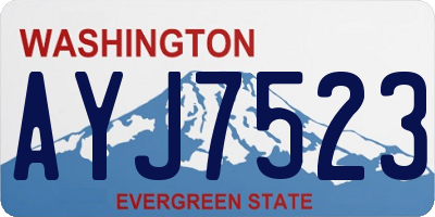 WA license plate AYJ7523