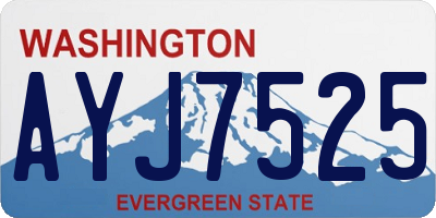 WA license plate AYJ7525