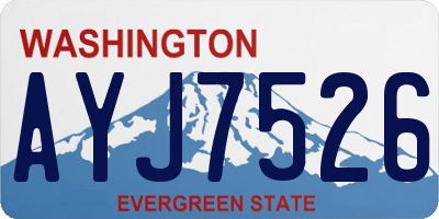 WA license plate AYJ7526
