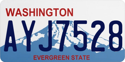 WA license plate AYJ7528