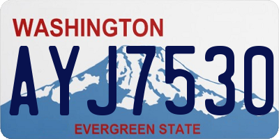 WA license plate AYJ7530