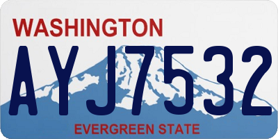 WA license plate AYJ7532