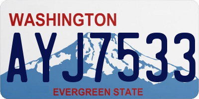 WA license plate AYJ7533