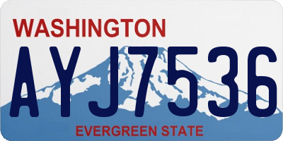 WA license plate AYJ7536