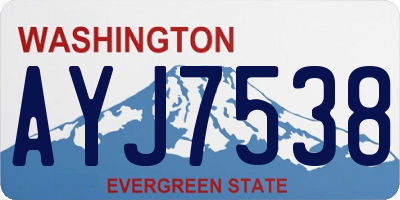 WA license plate AYJ7538