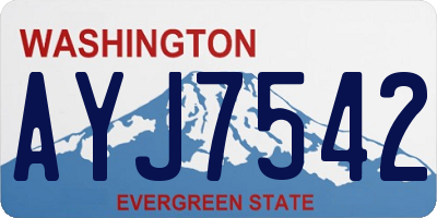 WA license plate AYJ7542