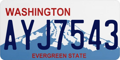 WA license plate AYJ7543
