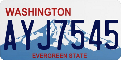 WA license plate AYJ7545