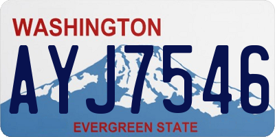 WA license plate AYJ7546
