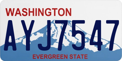 WA license plate AYJ7547