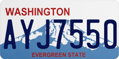 WA license plate AYJ7550