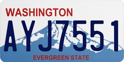 WA license plate AYJ7551
