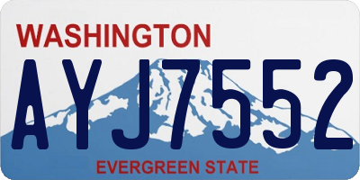 WA license plate AYJ7552