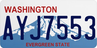 WA license plate AYJ7553