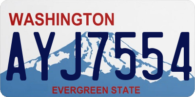 WA license plate AYJ7554