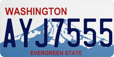 WA license plate AYJ7555