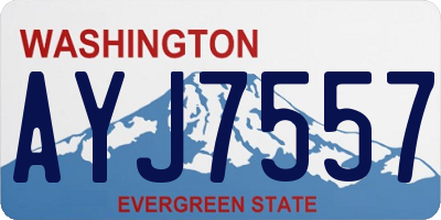 WA license plate AYJ7557