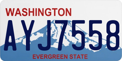 WA license plate AYJ7558