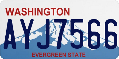 WA license plate AYJ7566