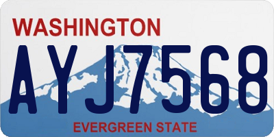 WA license plate AYJ7568