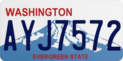 WA license plate AYJ7572