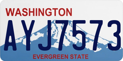 WA license plate AYJ7573