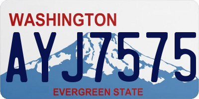 WA license plate AYJ7575