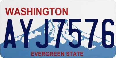 WA license plate AYJ7576