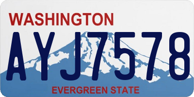 WA license plate AYJ7578