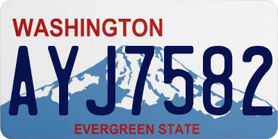 WA license plate AYJ7582