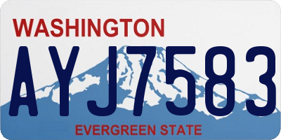 WA license plate AYJ7583