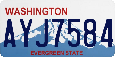 WA license plate AYJ7584