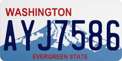 WA license plate AYJ7586
