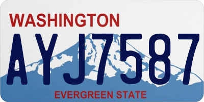 WA license plate AYJ7587