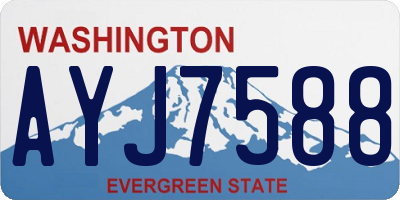 WA license plate AYJ7588